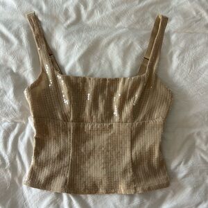 Beautiful champagne, sequin top - White Fox